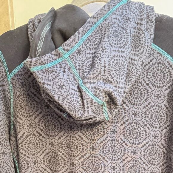 Prana Gray and Teal organic cotton XL tunic hoodie dress brandnew with tags - Picture 7 of 8